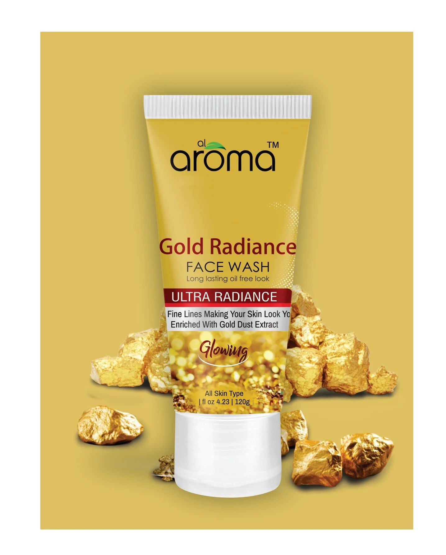 Alaroma Gold Radiance Face Wash (120g) — For Bright, Youthful & Glowing Skin