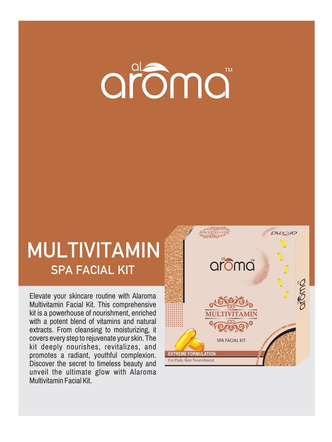 Alaroma Multivitamin Spa Facial Kit — Skin Revitalizing & Nourishing Treatment for a Healthy Glow (125 gm & 290 gm)