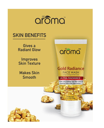 Alaroma Gold Radiance Face Wash (120g) — For Bright, Youthful & Glowing Skin