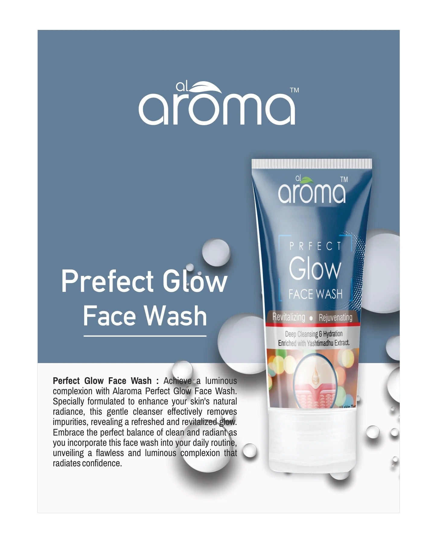 Alaroma Perfect Glow Face Wash 120g — Radiance-Boosting Daily Cleanser for Bright, Healthy Skin