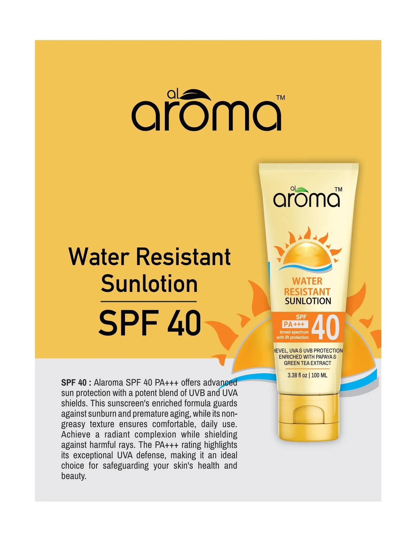 SPF 40 Mattifying Sunscreen Lotion (100 ml) — Broad-Spectrum UV Protection with Oil-Control Finish