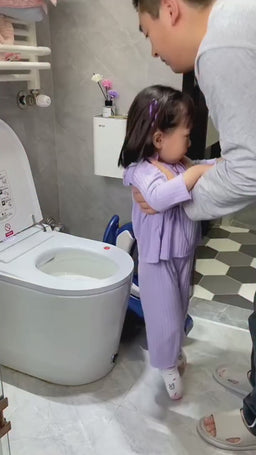 Foldable Commode Seat for Kids - Toddler Toilet Seat Adapter, Fits Standard Toilets, Boys & Girls 1+ Years (Yellow/Blue)